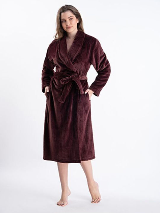 Relax Lingerie Winter Damen Robe Rot