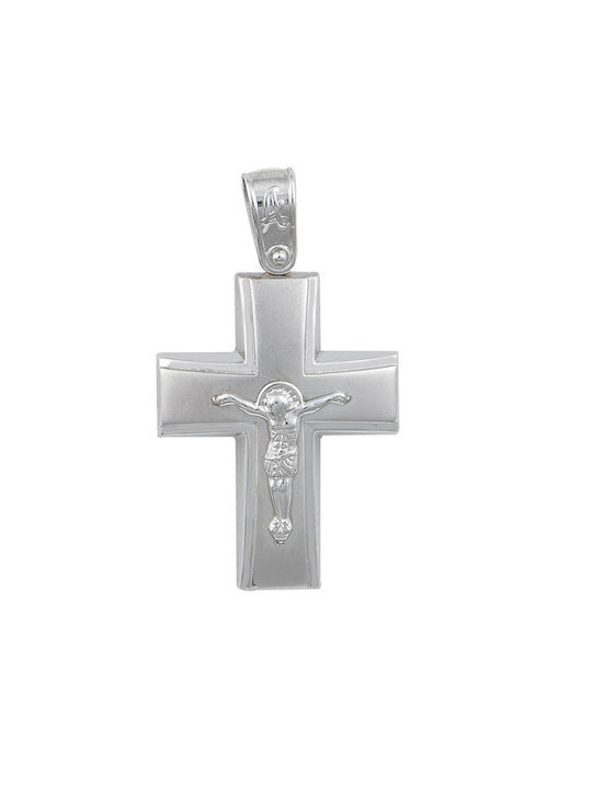 Savvidis Weißgold Kreuz 14K mit Kette