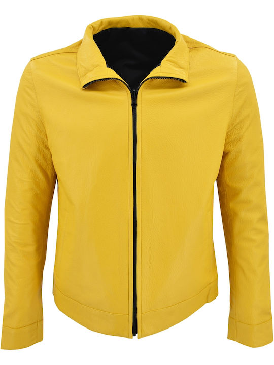 Dermatina 100 Leather Winter Jacket Yellow