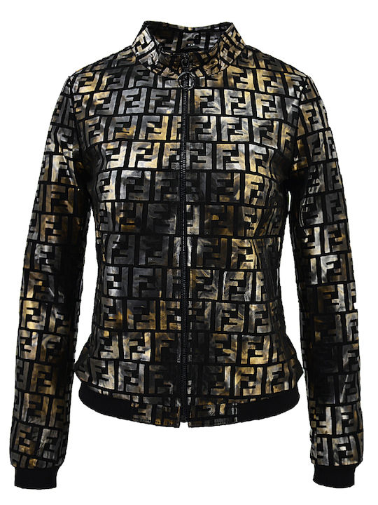 Women's Short Bomber Jacket for Spring or Autumn Green