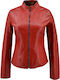 Piele Jachetă de femei Biker Jacket Roșu