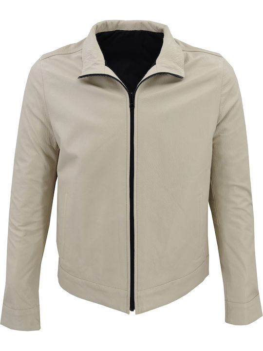 Leather Jacket Beige