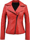 Piele Jachetă de femei Biker Jacket Roșu