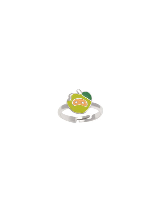 Woofie Silver Opening Kids Ring with Design Fruits 4969