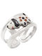 Woofie Silver Opening Kids Ring with Design Animals 5085