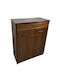 Wooden Shoe Organizer with 4 Shelves Brown 73x36x92cm
