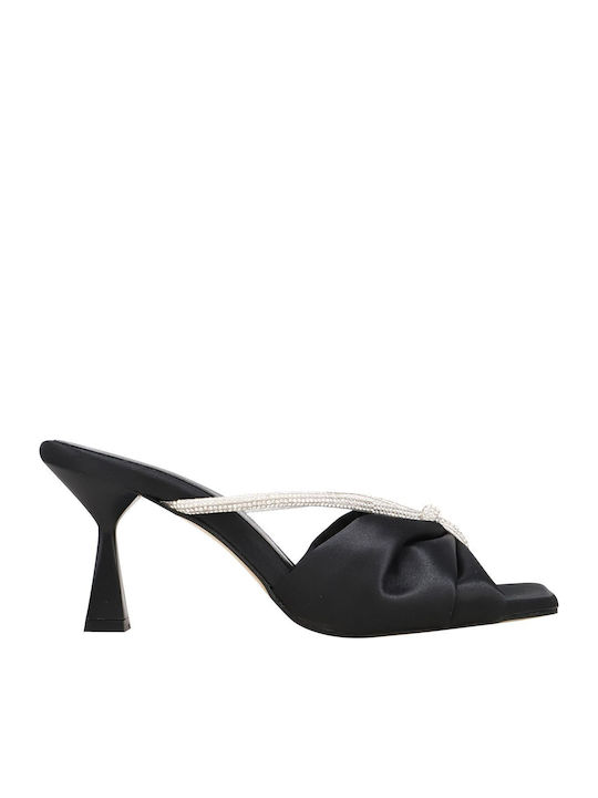 Haralas Satin Mules mit Chunky Hoch Absatz in S...