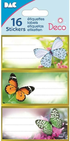 Global Gift Fluturi Etichete Pentru Caiete 7x3.3cm 16 Bucăți