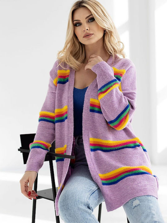 PeeKaBoo Long Women's Knitted Cardigan Multicolour