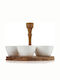 Boska Holland Ceramic Dessert Divided Serving Tray with 5 Positions White Ø26cmxY19.5cm 26x26x19.5cm