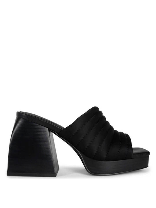 Jeffrey Campbell Chunky Heel Leather Mules Black