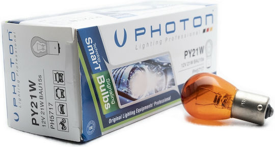 Photon Lamps Car PY21W-BAU15s Halogen Orange 12V 21W 1pcs