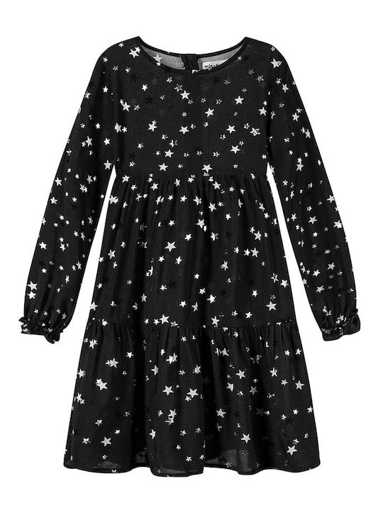 Minoti Kids Dress Long Sleeve Black