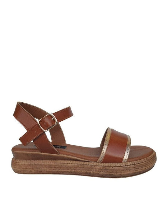 Blondie Women's Sandals with Ankle Strap Tabac Brown