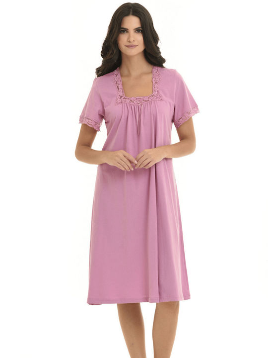 Primavera Summer Cotton Women's Nightdress Pink