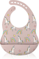Baby Donkey Αδιάβροχη Σαλιάρα Σιλικόνης ροζ