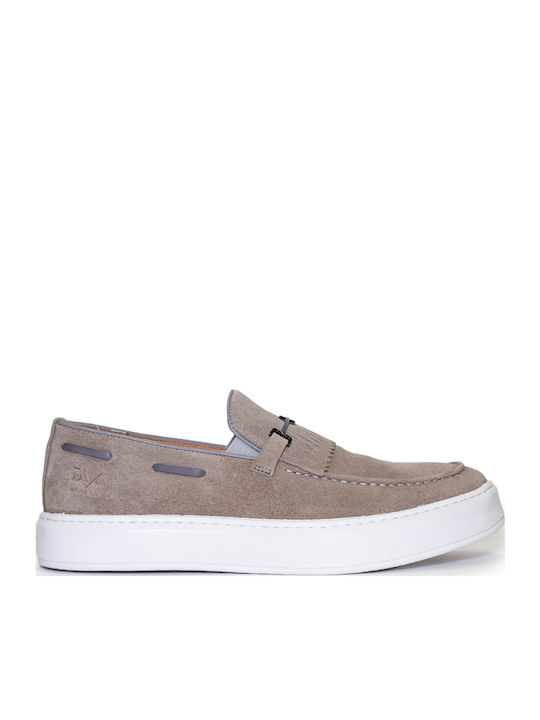 Suede Ανδρικά Loafers σε Καφέ Χρώμα