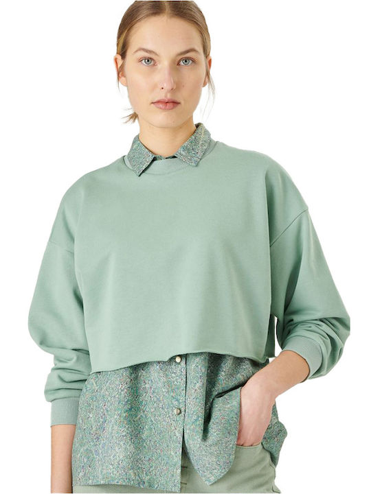 24 Colours Damen Bluse Baumwolle Langärmelig Grün