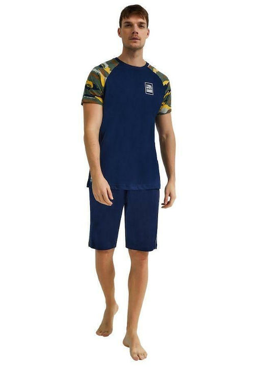 Roly Poly Καλοκαιρινή Ανδρική Πιτζάμα Navy Μπλε