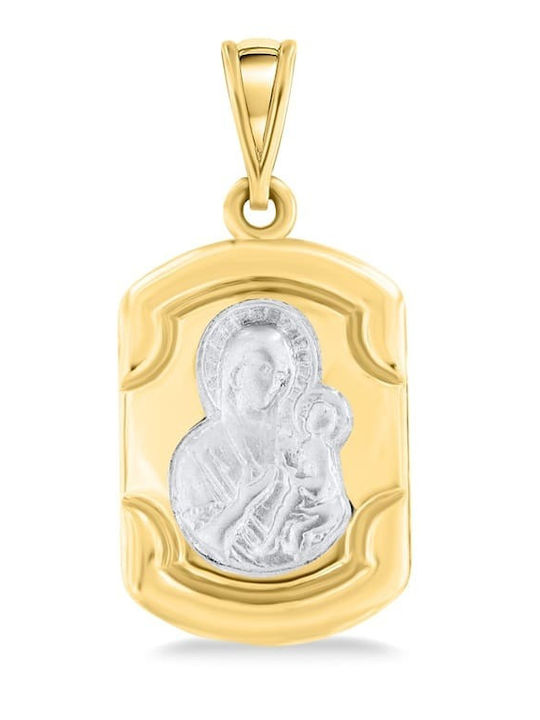 Eforo Pendant Kids Talisman with the Virgin Mary made of Gold 14K PA11400085