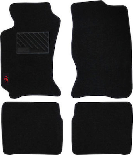 Autopataki Set of Front and Rear Mats 4pcs for Toyota Carina Honda e 1992-1996 Black