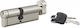Thirard Lock Cylinder Security 90mm (40-50) with Knob and 3 Keys Silver