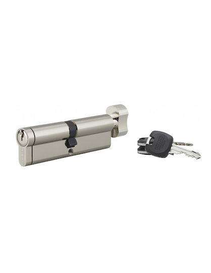 Thirard Lock Cylinder Security 100mm (50-50) with Knob and 3 Keys Silver