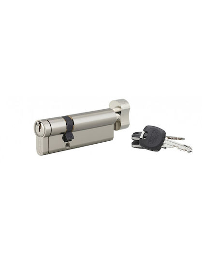 Thirard Lock Cylinder Security 90mm (30-60) with Knob and 3 Keys Silver