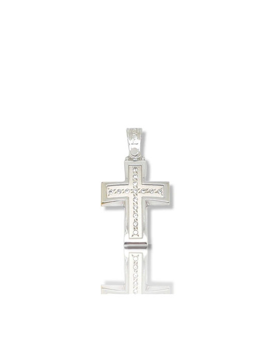 Mentzos Weißgold Kreuz 14K