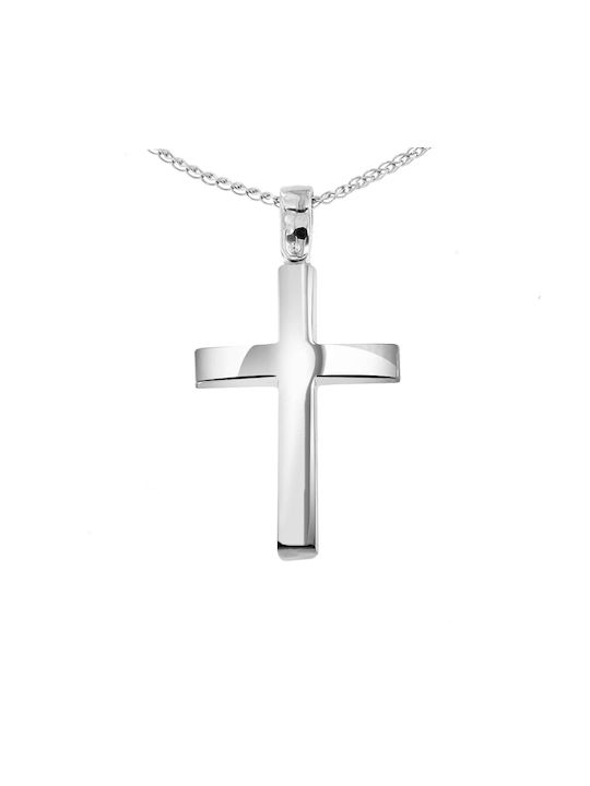 Eforo Men's White Gold Cross 14K