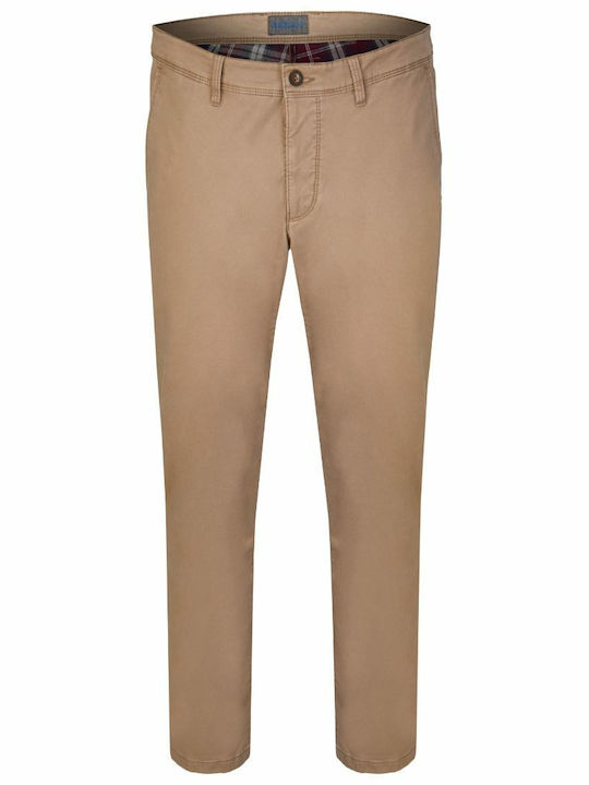 Hattric Men's Trousers Chino in Loose Fit Beige