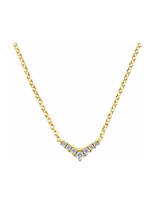 JewelStories Halskette aus Vergoldet Silber mit Zirkonia