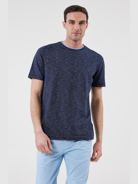 Fynch Hatton T-shirt Bărbătesc cu Mânecă Scurtă Albastru marin