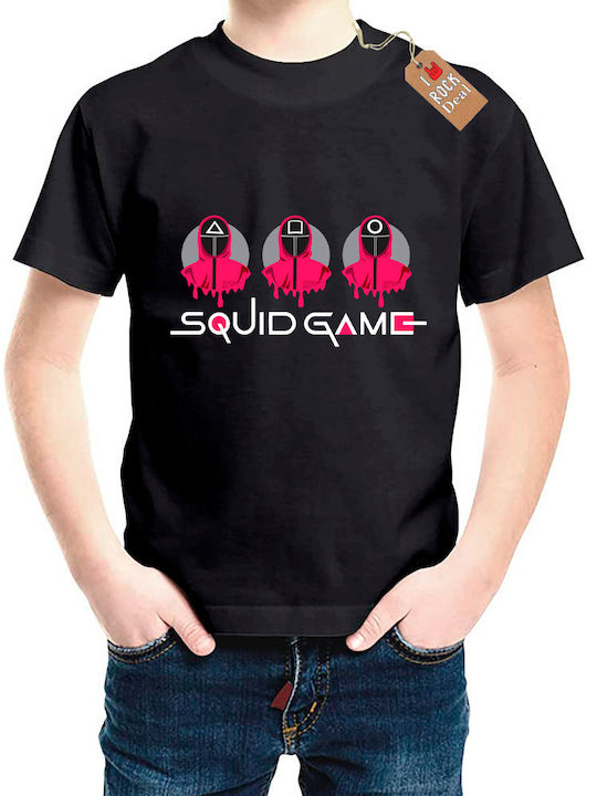 Παιδικό T-shirt Μαύρο Squid Game