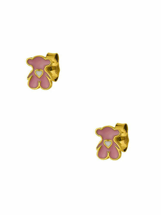 Amor Amor Gold Plated Kids Earrings Studs made of Silver