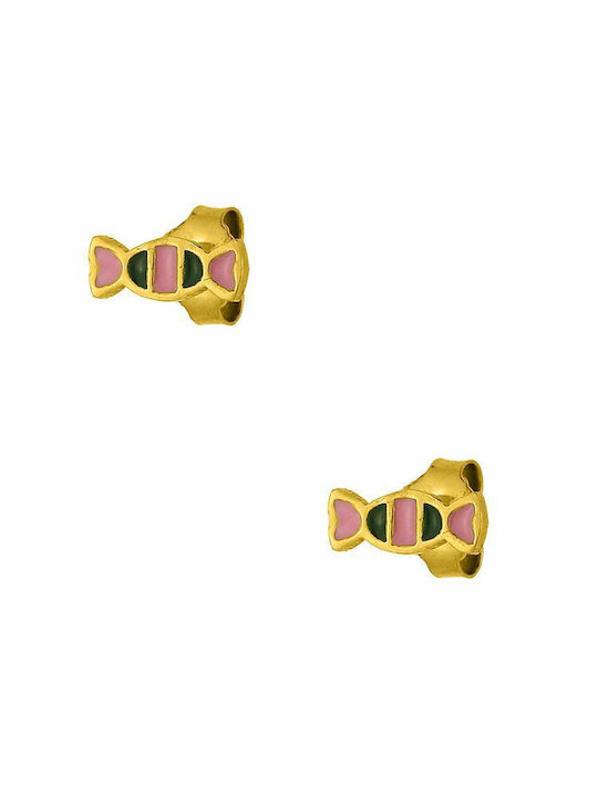 Amor Amor Gold Plated Kids Earrings Studs made of Silver