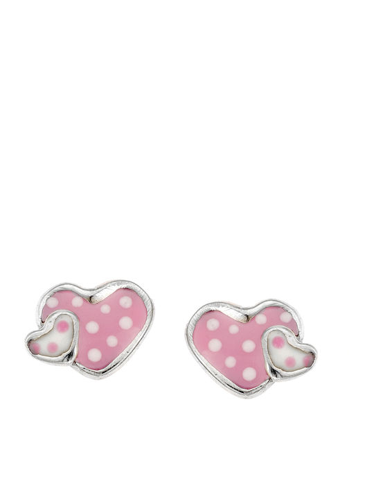 Kids Earrings Studs Hearts made of Silver