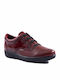 Leder Damen Oxfords in Burgundisch Farbe