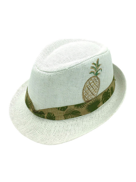 LiebeQueen Kids' Hat Fedora Straw White