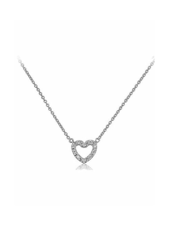 Paraxenies Necklace from White Gold 9 K with Zircon