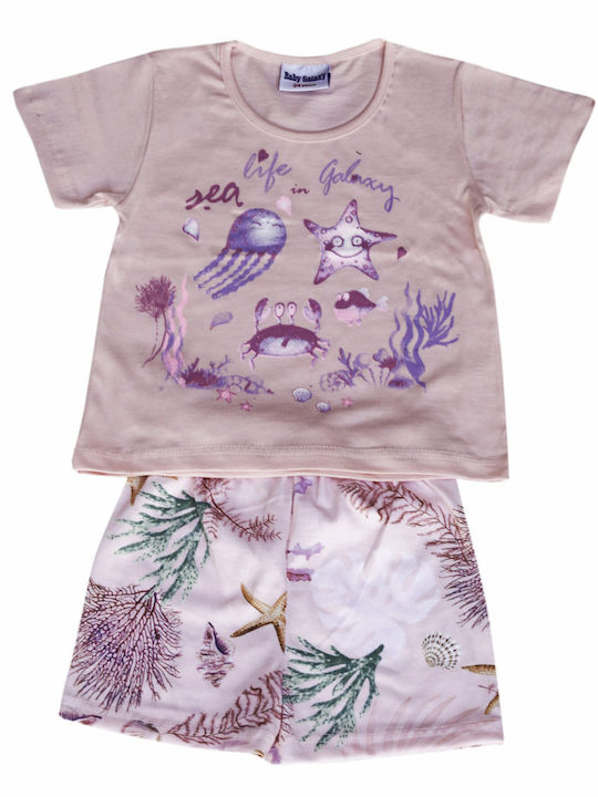 Galaxy Kids Pajamas Summer Pink