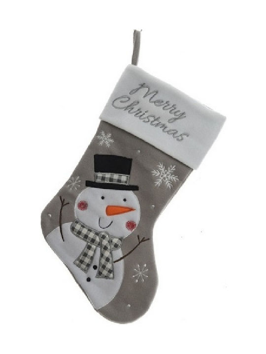 Christmas Decorative Fabric Silver Socks with S...