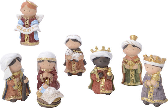 Kaemingk Christmas Plastic Figure Manger Height 8cm 8pcs