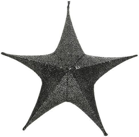 Kaemingk Plastic Christmas Decorative Pendant Star 80buc Black