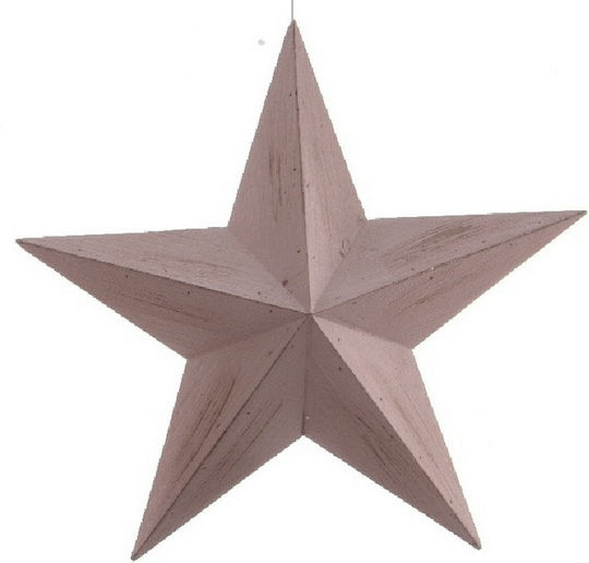 Kaemingk Wood Christmas Decorative Pendant Star 35buc Pink 552225