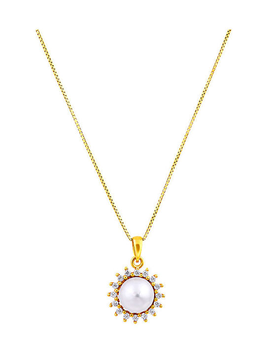 JewelStories Halskette aus Vergoldet Silber mit Perlen