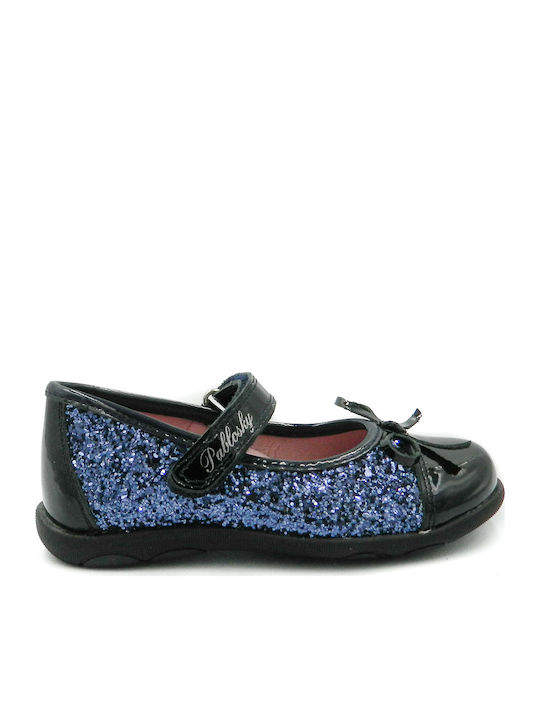 Παιδικές Μπαλαρίνες mit Bügel- und Schleifenverschluss Leder Blau