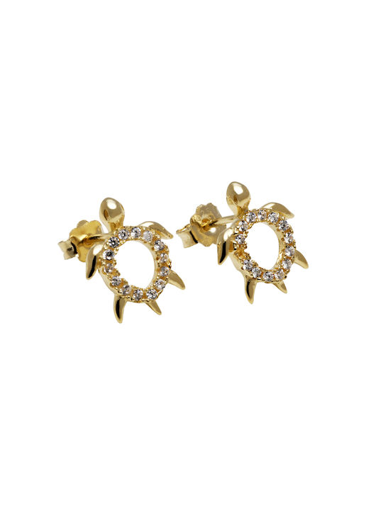 Silverline Earrings made of Silver Gold Plated with Stones