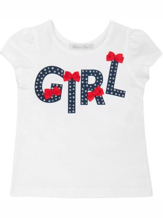 Balloon Chic Kids Blouse Short Sleeve White