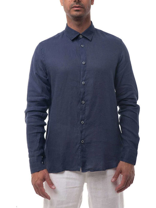 Sseinse Men's Shirt Long Sleeve Navy Blue